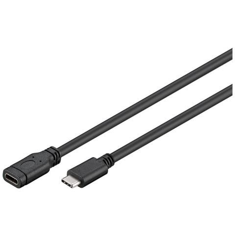 Usb3.1cc1.5ex Cavo Usb 1,5 M Usb 3.2 Gen 1 [3.1 Gen 1] Usb C Nero (usb-c Extension Cable, 1.5m - Black, For - Foto 2