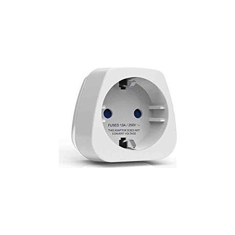 Viaggi Blue Schuko Netzadapter Euuk Reisestecker Von Europa Nach Italien Adattatore Universale Da Viaggio. 7 Cm. Bianco (weiss)  - Foto 2