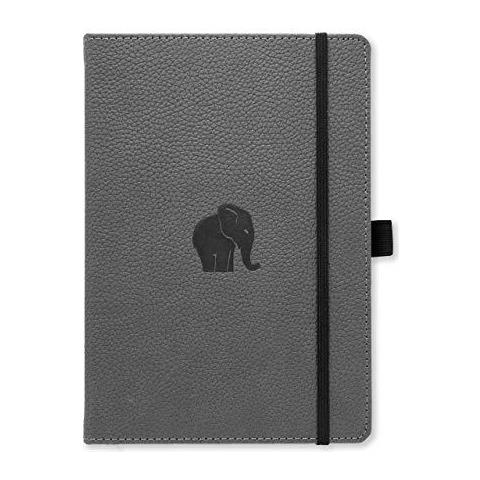 Simboli D5008gy Wildlife Media A5 Hardcover Notebook - Pu Leather Microforato 100gsm Crema Pages Tasca Interna Elastico Di Chiusura Portapenne Segnalibro (foderato Grigio Elefante) - Foto 1
