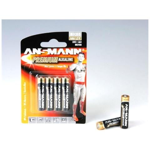 4 X Premium Alkaline AAA, Alcalino, 1,5V, LR03, 44,5 x 10,5 mm - Foto 1