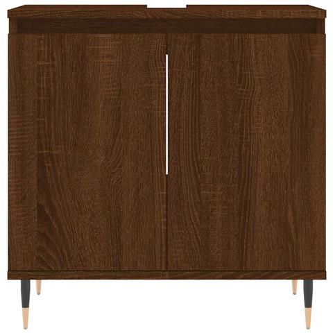 Armadietto Bagno Rovere Marrone 58x33x60cm In Legno Multistrato - Foto 2