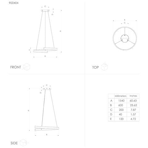 Lampadario Moderno Andabaia-z Led Alluminio Nero - Foto 2