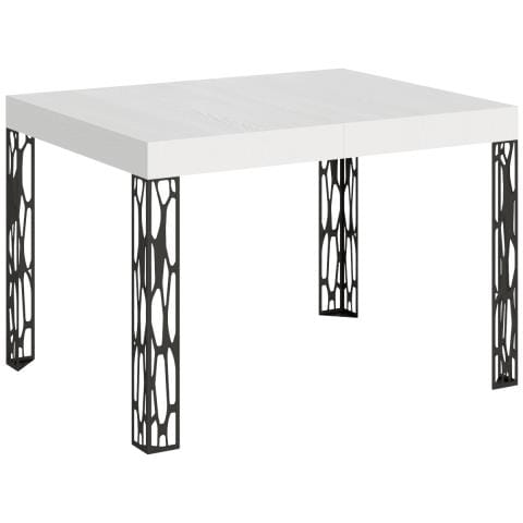 Tavolo Allungabile 70x110/194 Cm Ghibli Telaio Antracite - Bianco Frassino - Foto 1