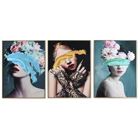 Quadro Donna 60 X 3 X 80 Cm Moderno (3 Pezzi) - Foto 1