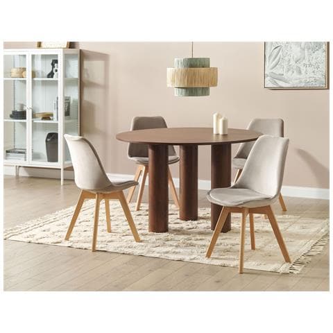 Set Di 2 Sedie Da Pranzo Velluto Taupe Dakota Ii - Foto 1