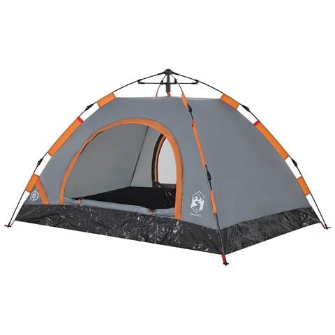 Tenda Campeggio 2 Persone Grigio e Arancione a Rilascio Rapido - Foto 10