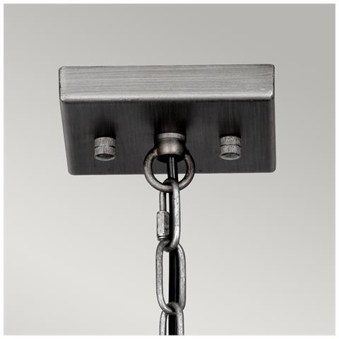 Lampadario Industrial Nordico Louvre Acciaio Canna Di Fucile Vetro 4 Luci E27 - Foto 5