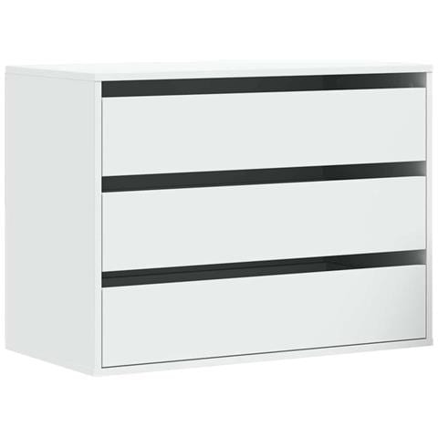 Cassettiera Bianca 80x41x58 cm in Legno Multistrato - Foto 1