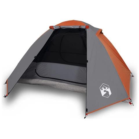 Tenda Da Campeggio A Cupola 2 Persone Arancione Impermeabile - Foto 2