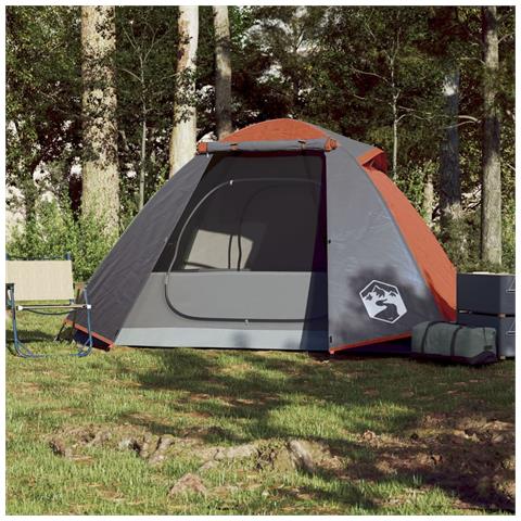 Tenda Da Campeggio A Cupola 2 Persone Arancione Impermeabile - Foto 3
