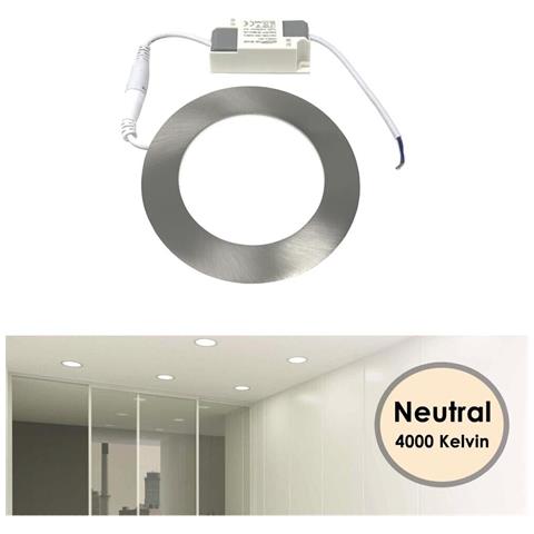 Pannello Led 18 W Luce Naturale 4000k Faretto Slim Incasso In Acciaio Silver - Foto 4