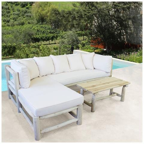 Ventura - Divano In Teak Da Esterno Con Chaise Longue - Foto 3