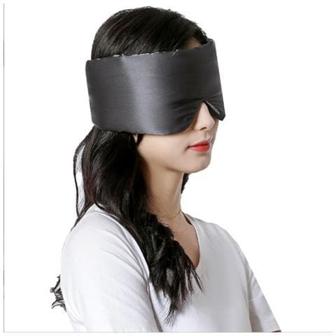 Maschera Da Sonno In Seta Di Gelso 100% Per Donna Uomo, Maschera Per Occhi In Seta Per Dormire Darkgrey - Foto 1