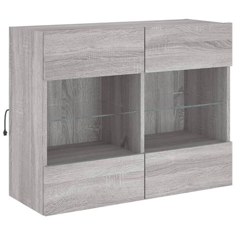 Mobile TV a Parete con Luci LED Grigio Sonoma 78,5x30x60,5 cm - Foto 10