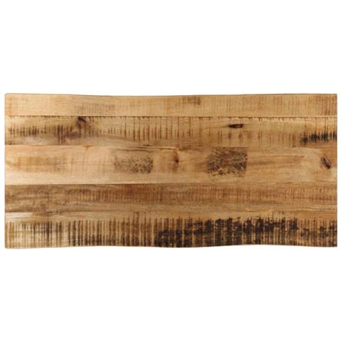 Piano Tavolo Bordi Vivi 90x40x3,8cm Legno Massello Mango Grezzo - Foto 1