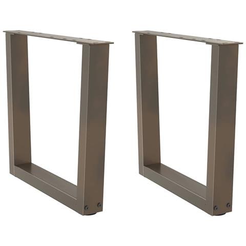 Gambe Per Tavolo Pranzo A V 2pz Naturale 60x(42-43,3)cm Acciaio - Foto 1