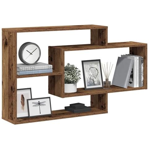 Scaffale A Parete Legno Antico 104x20x58,5 Cm In Truciolato - Foto 1