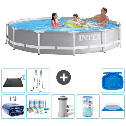 Piscina Fuori Terra - In Giro - 366x76 Cm - Grigio - Include Accessori Coordinati A1948 - Foto 1