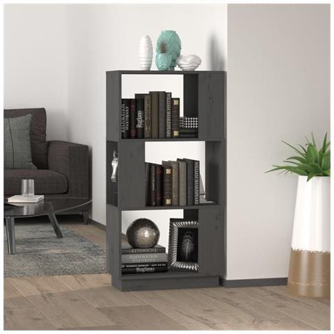 Lusso Casadino -  Libreria/divisorio Grigio 51x25x101 Cm Legno Massello Di Pino - Foto 8