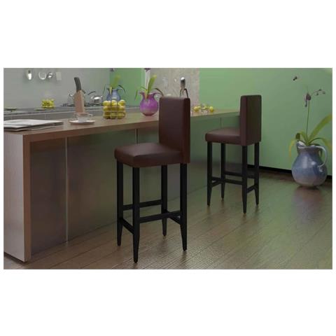 Sgabelli Da Bar 4 Pz Marrone Scuro In Similpelle - Foto 5