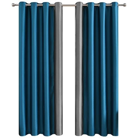 Eleganti Tende Bicolore Nere E Blu S - Foto 1
