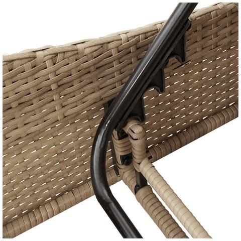 Lettino Prendisole con Cuscini Beige 114x205x73 cm Polyrattan - Foto 9
