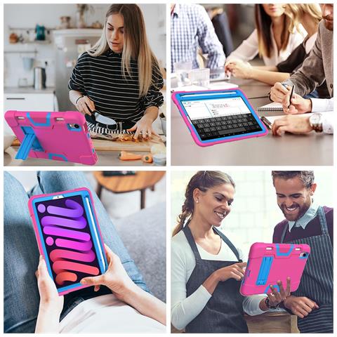 Custodia Per Ipad Mini 6 8.3"" Con Supporto E Alloggiamento Per Stilo Rosa - Foto 4
