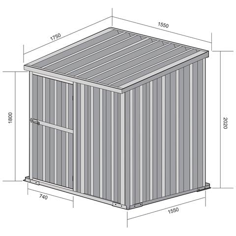 Box In Acciaio Zincato Casetta Da Giardino In Lamiera 1.55 X 1.75 M X H2.02 M - 60 Kg - 2.71 Metri Quadri - Verde - Foto 2