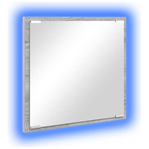 Specchio da Bagno LED Grigio Sonoma 40x8.5x37 cm Legno Ingegnerizzato - Foto 1