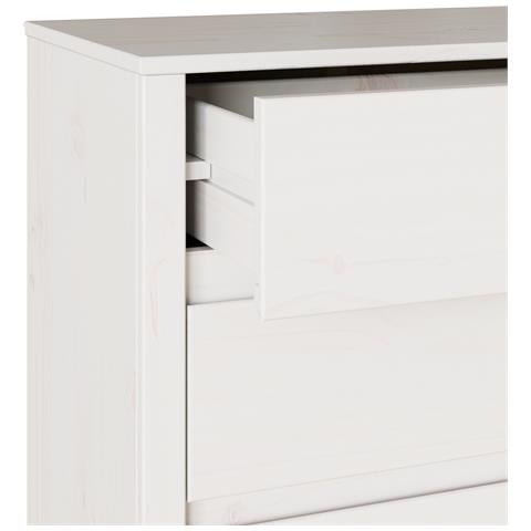 "Cassettiera ""DRAMMEN"" Bianca 76,5x40x91 cm Legno Massello Pino" - Foto 9
