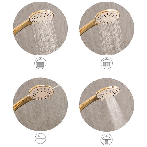 Kit Doccia Con Soffione E Flessibile Churun 4 Funzioni Oro - Foto 2