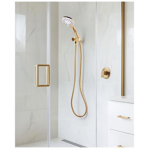 Kit Doccia Con Soffione E Flessibile Churun 4 Funzioni Oro - Foto 1