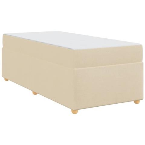 Struttura del letto con materasso Crema 90 x 200 cm Tessuto - Foto 1