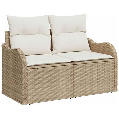 Set Divano da Giardino 9 pcs Beige 100 x 55 x 73 cm Poly Rattan - Foto 2