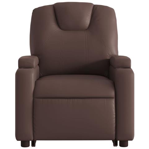 Poltrona Alzapersona Elettrica Reclinabile Marrone Similpelle - Foto 9