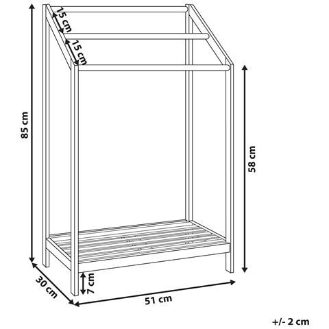 Porta Asciugamani Con Ripiano Yungas Legno Di Bambù Marrone Chiaro - Foto 7