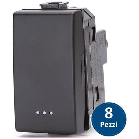 Interruttore Unipolare Nero Compatibile Serie Biticino Matix 8 Pezzi - Foto 1