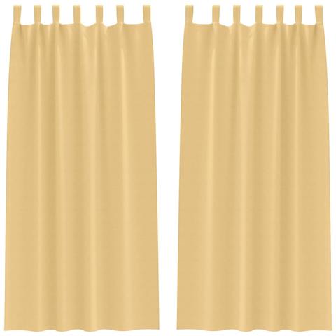 Tende con tende 2 pcs Beige Poliestere - Foto 1