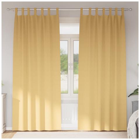Tende con tende 2 pcs Beige Poliestere - Foto 2