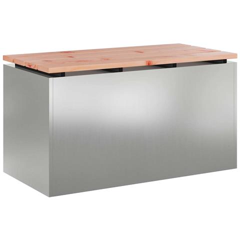 Panchina da giardino Argento 80 x 40 x 43 cm Acciaio zincato - Foto 1