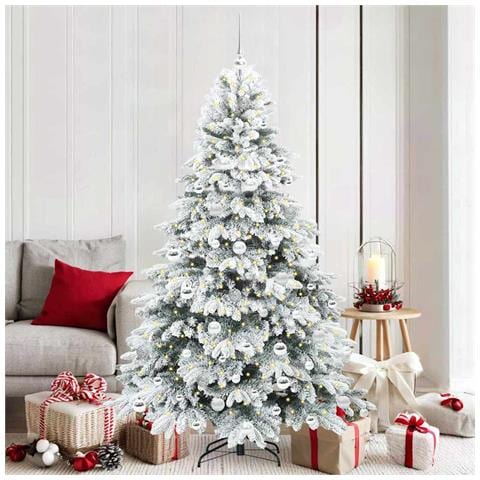 Albero di Natale artificiale con 300 LED Bianco 180 cm PE e PVC - Foto 2