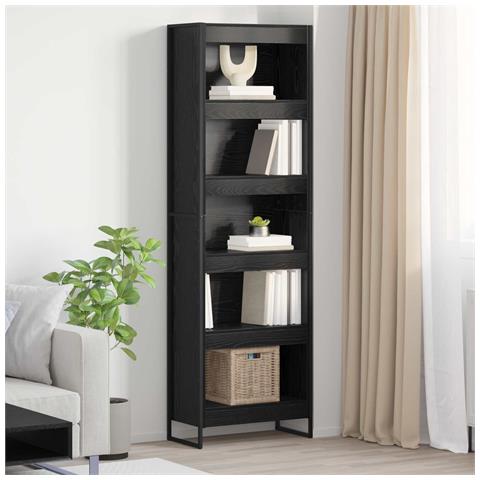 Armadio per Libri 2 pcs Rovere Nero 80 x 30 x 155 cm - Foto 2