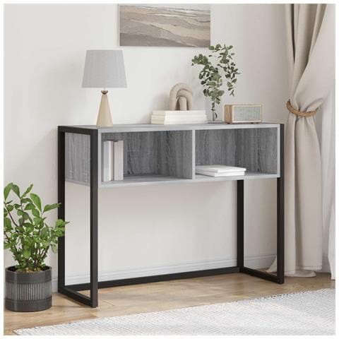 Tavolino Grigio Sonoma 100 x 36 x 75 cm Legno multistrato - Foto 2