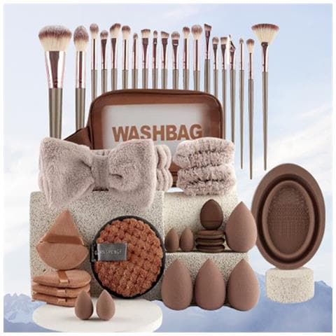 Set Di 42 Pennelli Per Trucco - Collezione Completa Di Pennelli Cosmetici Brown - Foto 4