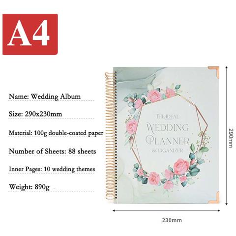 Agenda Floreale Per Matrimonio - Quaderno E Organizzatore A Spirale Per La Pianificazione Del Matrimonio - Foto 2