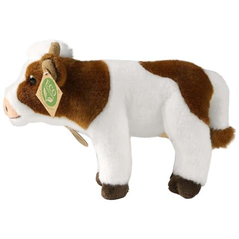 Peluche Mucca 23cm Realista Ultra Morbido In Materiale Riciclato Ecologico, Bianco - Foto 2