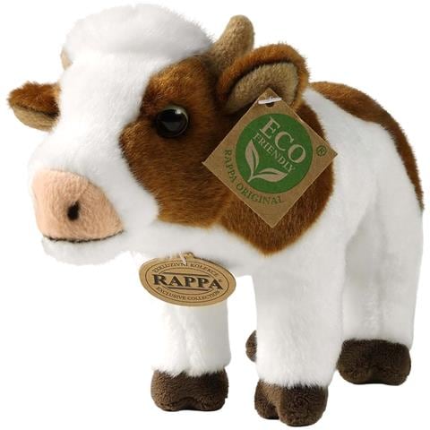 Peluche Mucca 23cm Realista Ultra Morbido In Materiale Riciclato Ecologico, Bianco - Foto 1