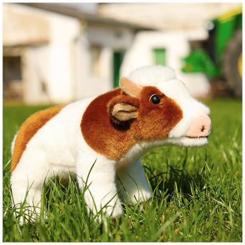 Peluche Mucca 23cm Realista Ultra Morbido In Materiale Riciclato Ecologico, Bianco - Foto 5