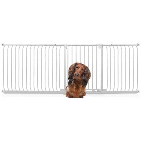 Bettacare Cancelletto Per Cani Elite Con Montaggio A Pressione, 234cm - 243cm, Bianco Opaco - Foto 1