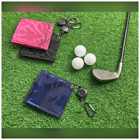 Asciugamano Retrattile Per La Pulizia Delle Palline Da Golf Con Clip - Panno Portatile In Microfibra Red - Foto 6